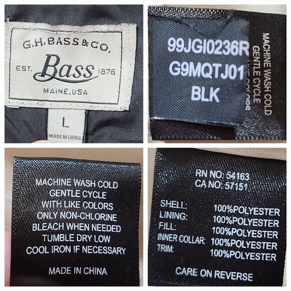 🇬🇪🔹️Anthropologie G.H. Bass Black Quilted Zippered Jacket Large - Picture 11 of 11